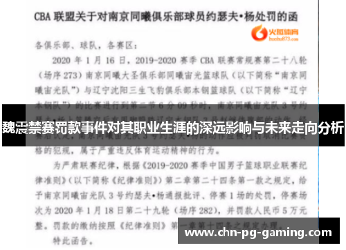 魏震禁赛罚款事件对其职业生涯的深远影响与未来走向分析